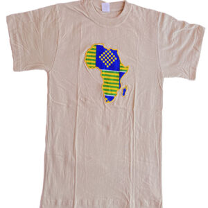 Kaki T- shirt with Africa art