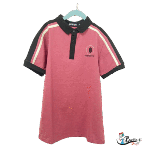 Pink & Black Color-Block Polo Shirt