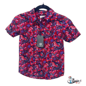 Red Floral Short Sleeve Shirt